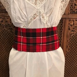 Cummerbund Red Plaid Scottish Wool